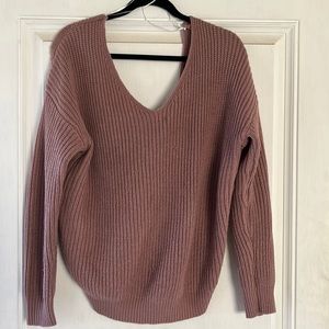 Sweater Mauve Nude color with a knot on the back size L
